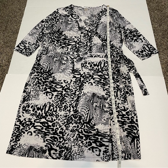 Peter Nygard Animal Print Wrap 3/4 Sleeve Dress Sz 1X - Picture 5 of 7